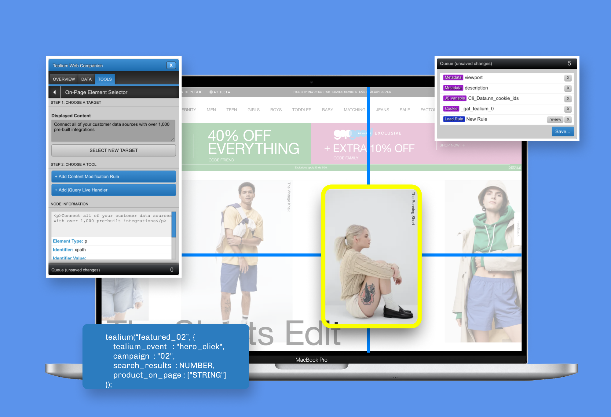 Tealium Web Companion running over a retail website