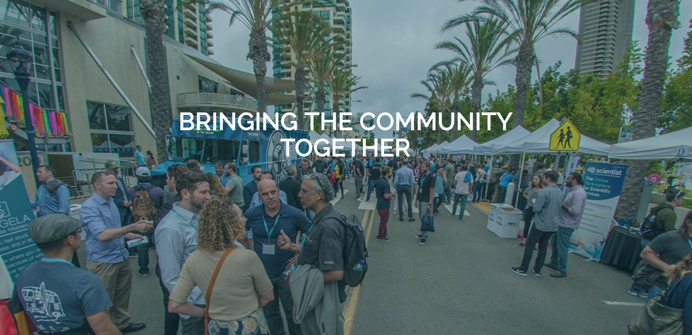Attendees connecting at an outdoor San Diego Startup Week event