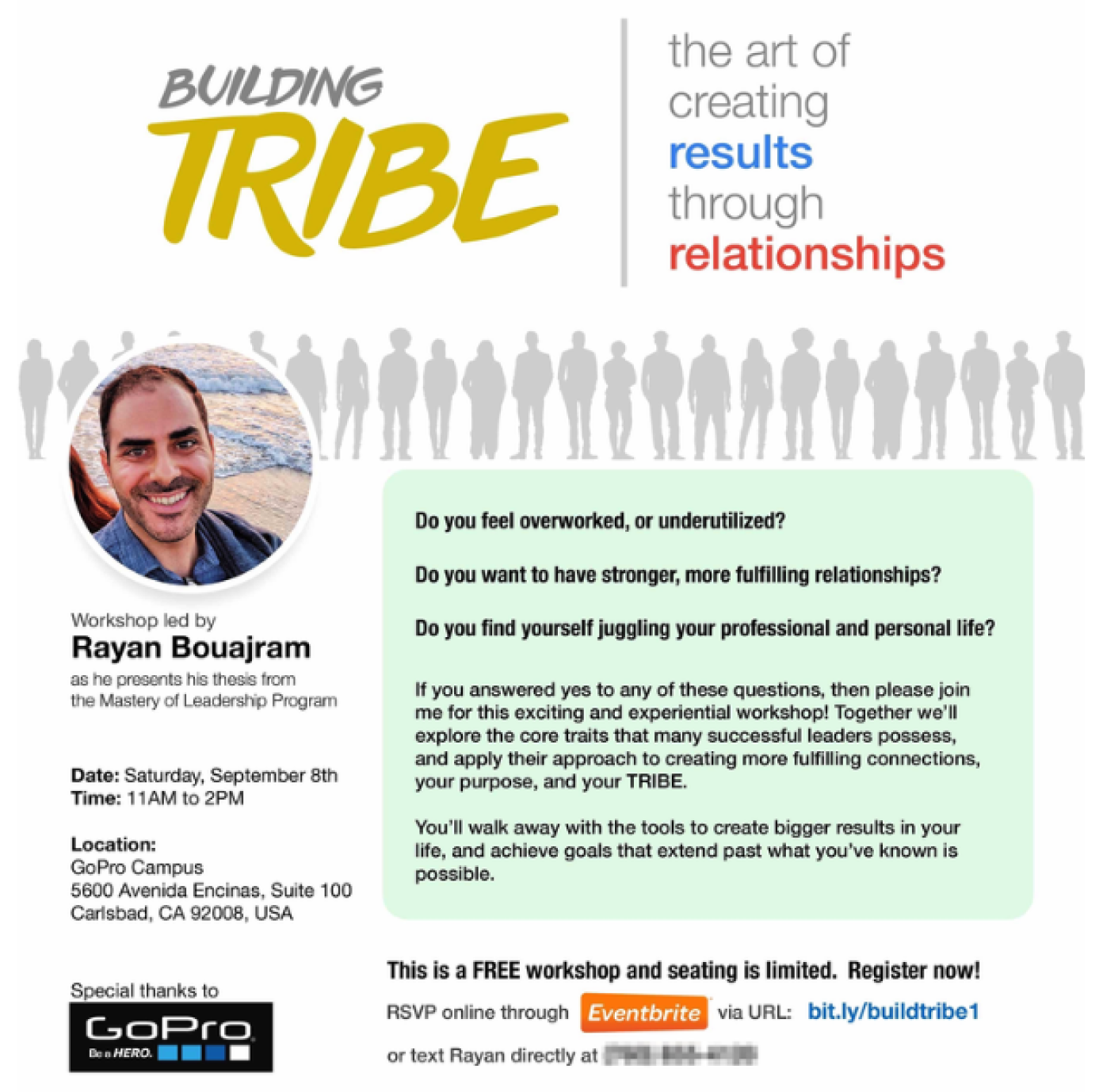 Building Tribe workshop flyer: creating results through relationships