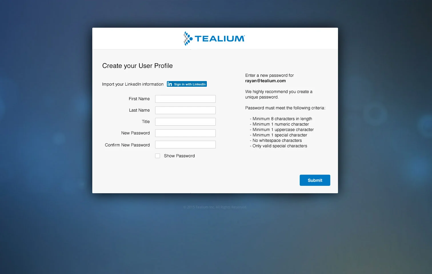 Login - Create Profile